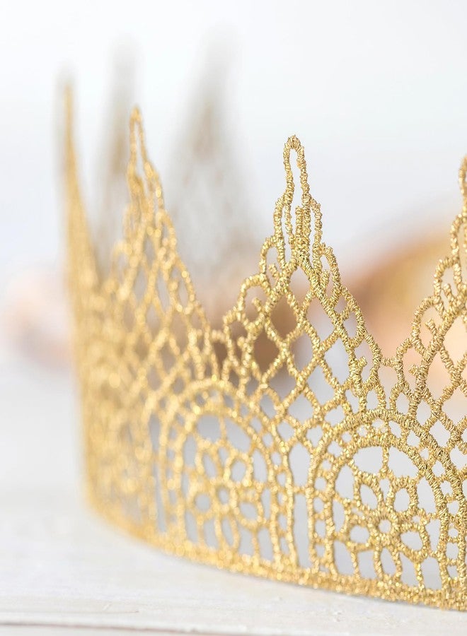 Lamantery Golden Lace Crown With Ribbon for Birthday Party Queen Theme Party Headband Crown - Image 4